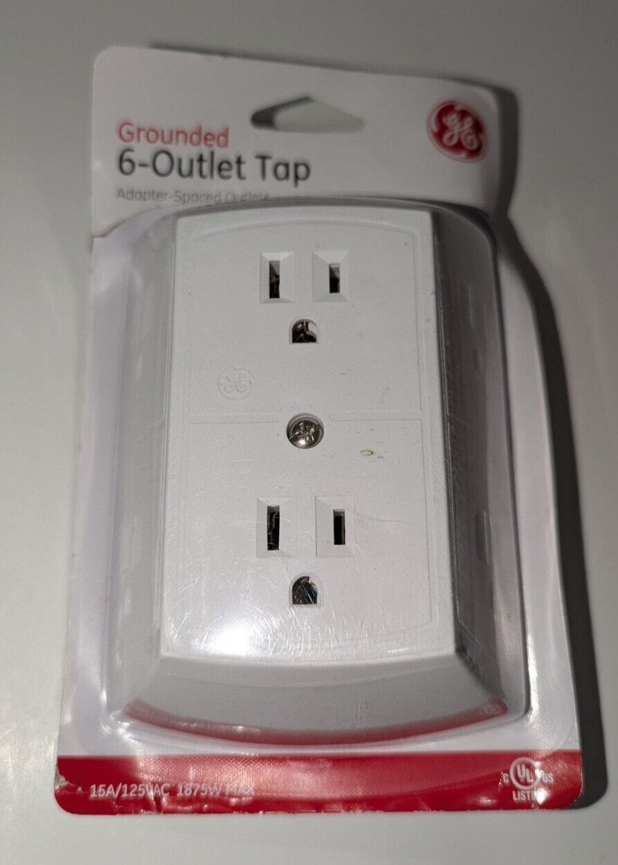 GE 6-Outlet Extender, Grounded Wall Tap, 3-Prong NEW!