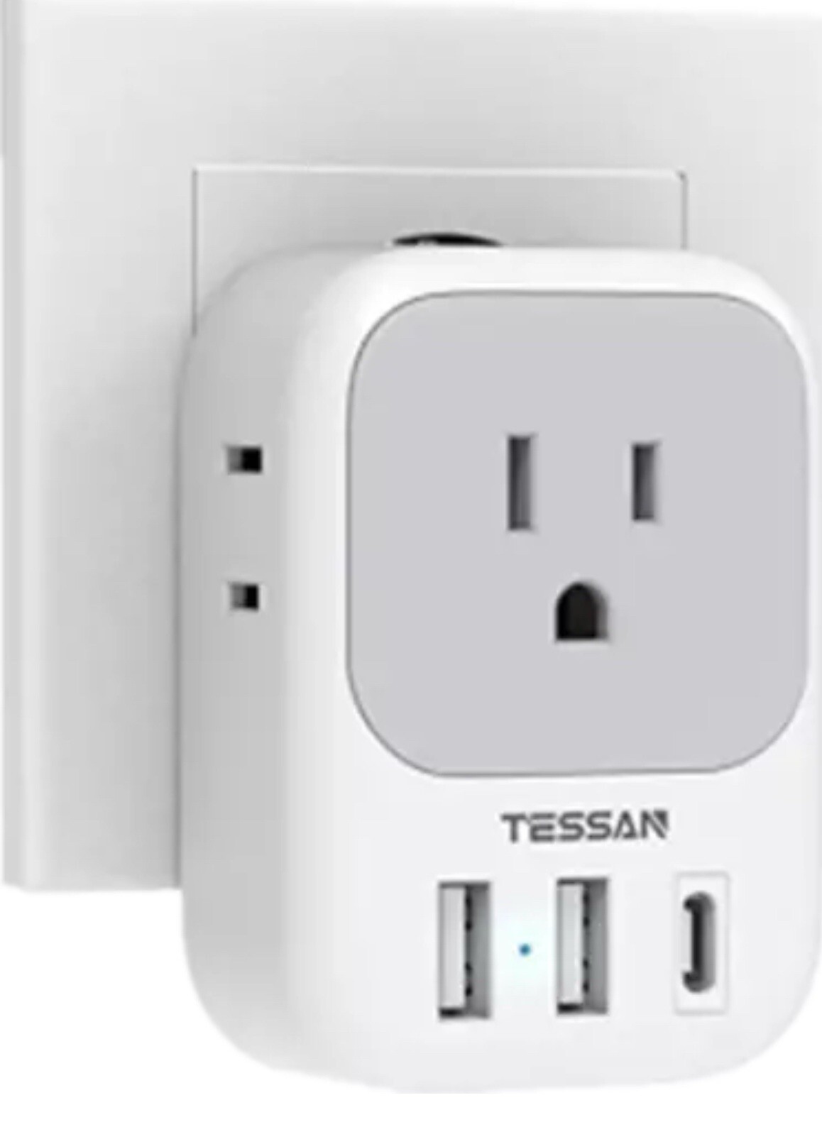 European Plug Adapter Travel Power Plug with 4 Outlets 2USB Port 1 USB C