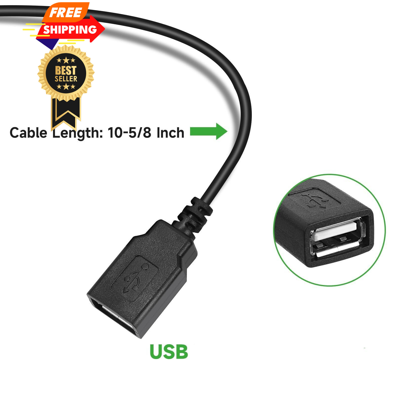 Acridine 12V 24V DC to 5V 3A USB Female Converter Adapter Buck Module Black