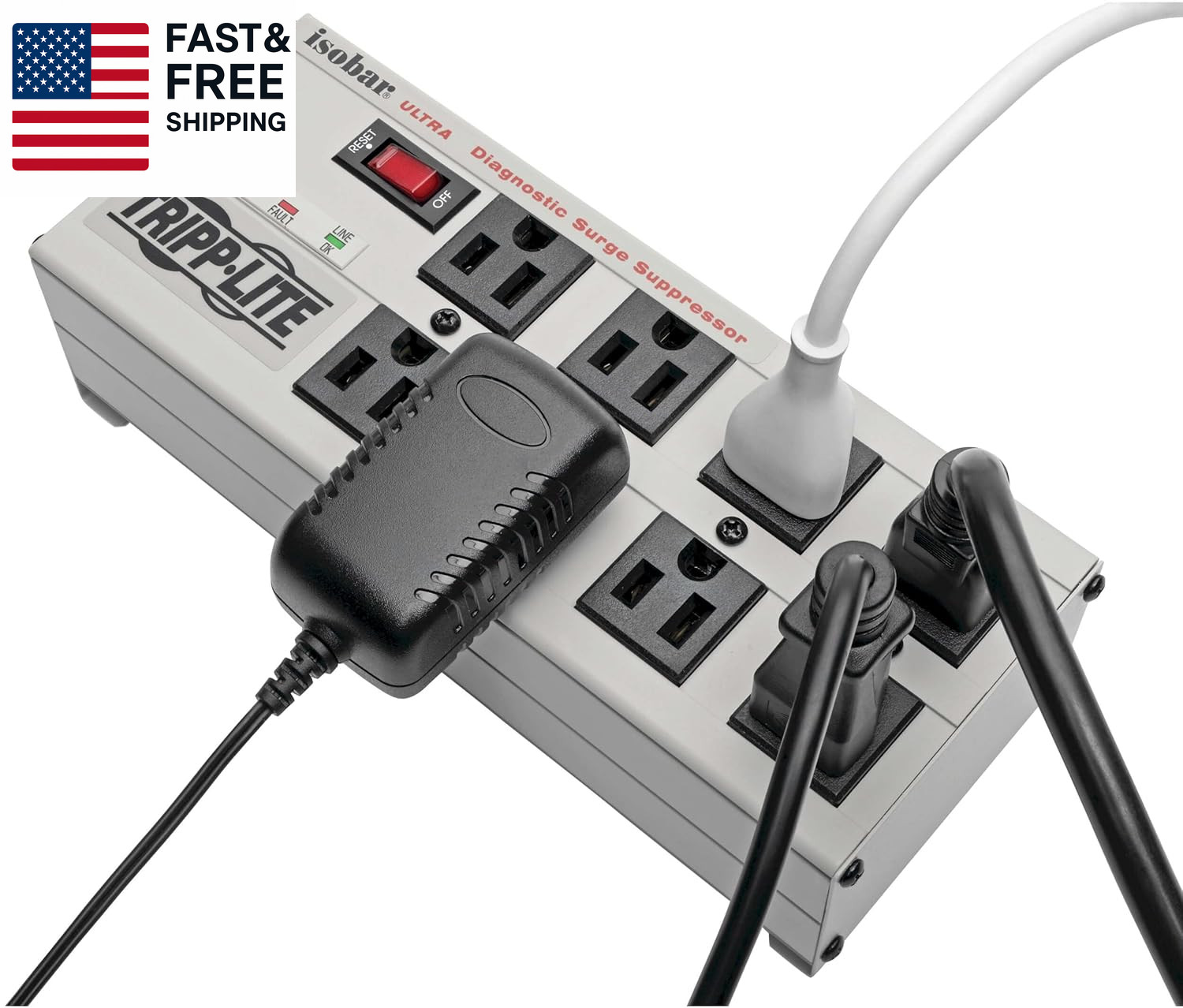 ISOBAR8ULTRA Isobar 8 Outlet Heavy Duty Power Strip Surge Protector, 3840 Joules