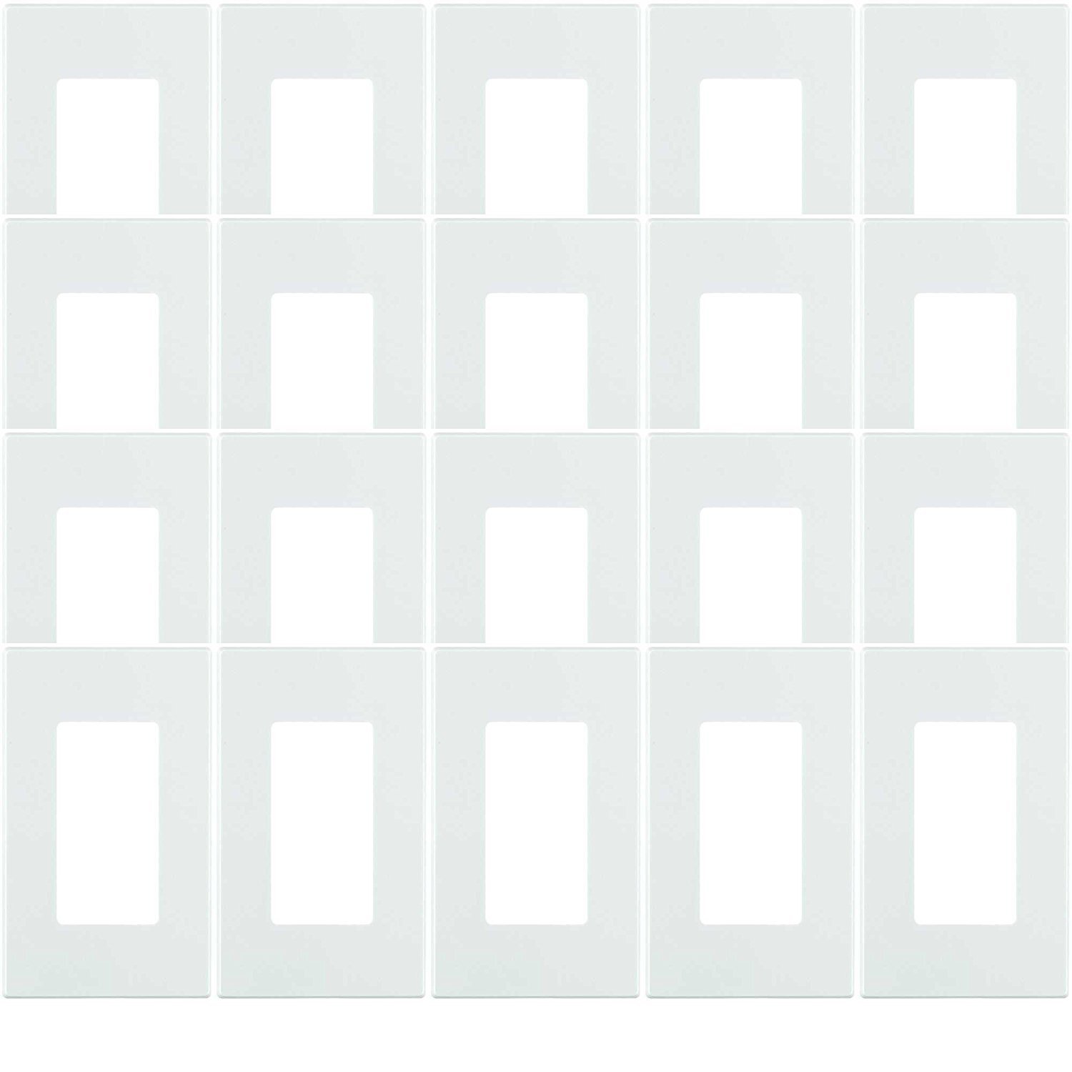Screwless White Decora Wall Plate Smooth Polycarbonate Contemporary Design