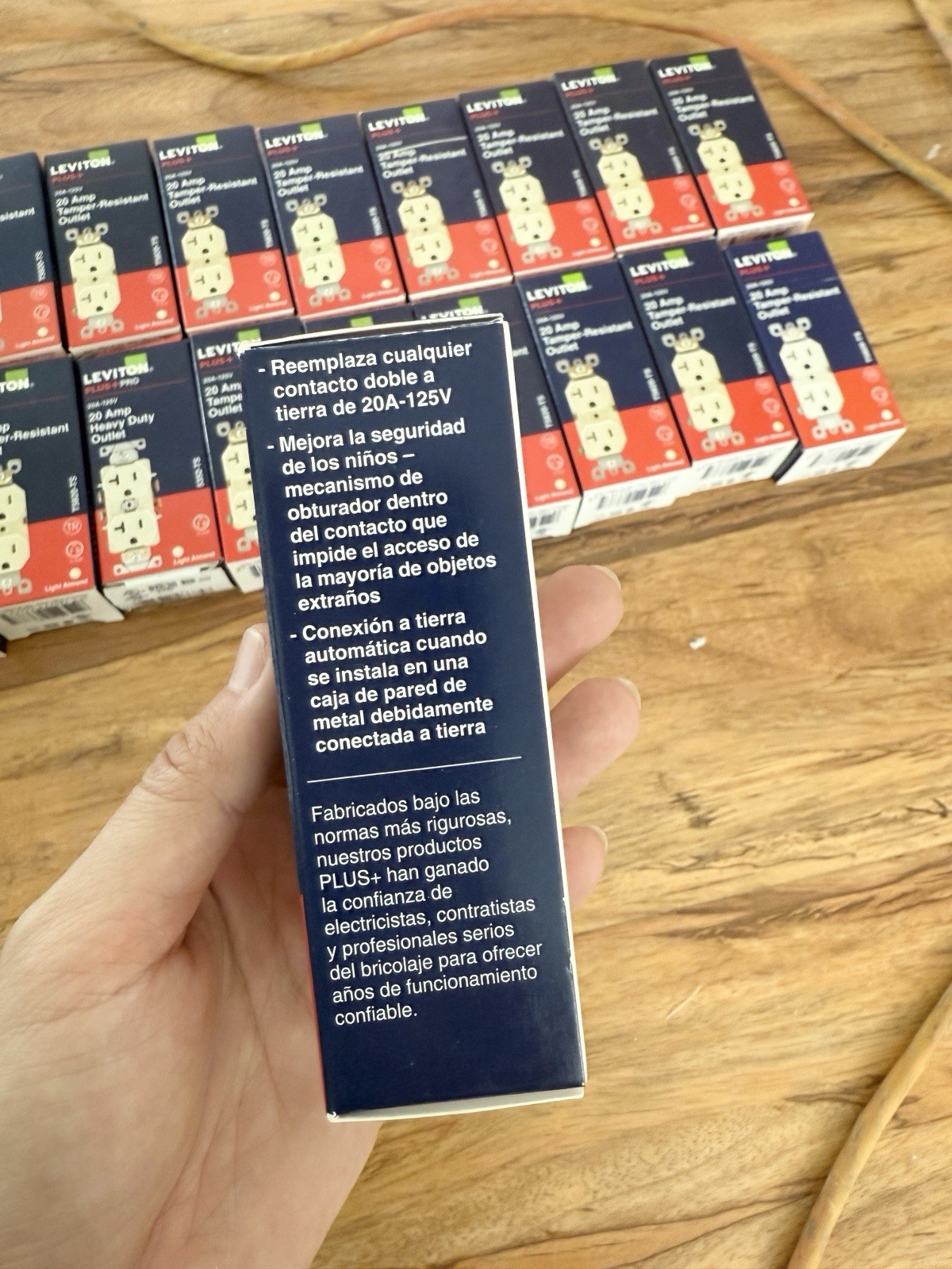 💲3/each box💡Leviton 20 AmpTamper-Resistant Duplex Outlet,T5820-T, Light Almond