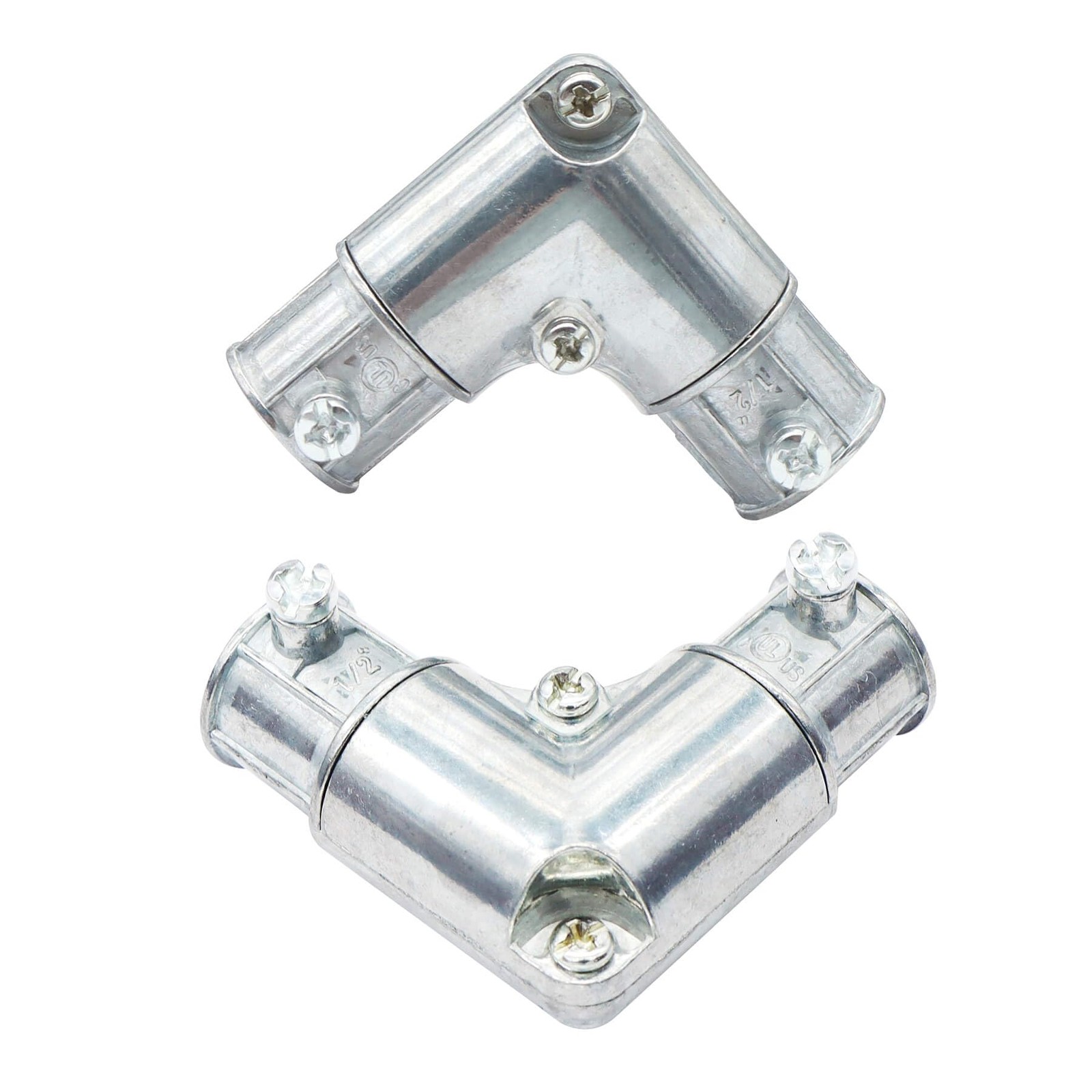 Qlvily 10 Pieces 1/2 Inch EMT to 90 Degree Inside Corner inch, Silver