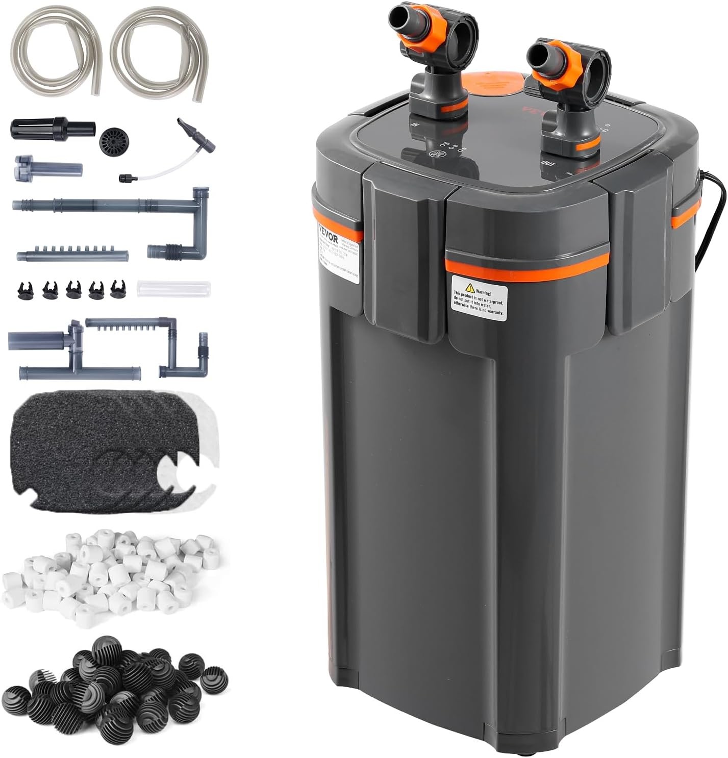 VEVOR Aquarium Filter 528GPH, 5-Stage Canister Filter 200-250 Gallon,…