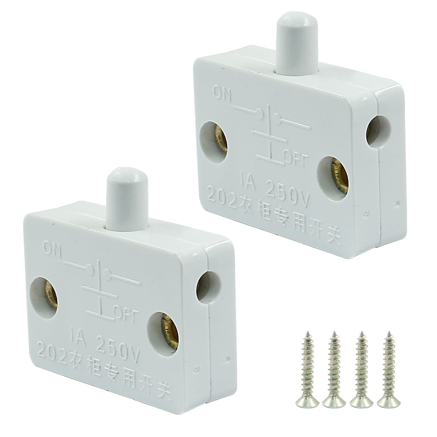 2Pcs Cabinet Door Switch, Closet Light Wardrobe Touch Switches for Cabinet Cl