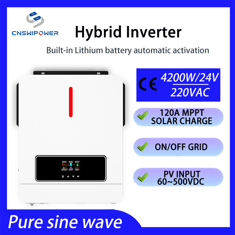 120A MPPT Solar Charge Controller 4200W Hybrid Solar Inverter 24V DC to 220V AC