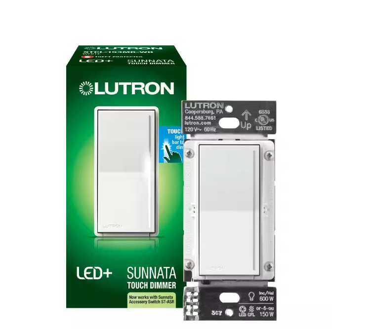 Lutron Sunnata Touch Dimmer Switch, for LED and Incandescent Bulbs, 150-Watt LED
