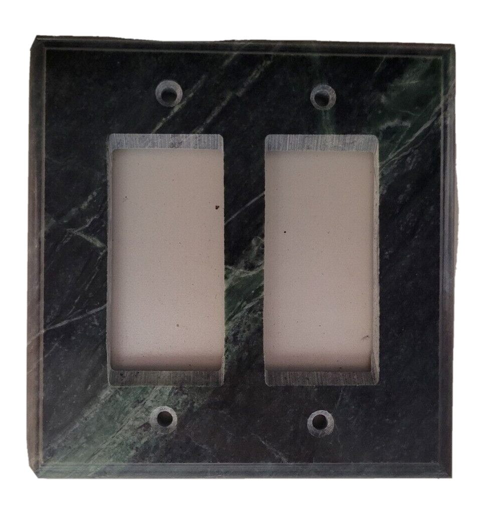 Green Marble Double Rocker Light Switch Cover 2 Gang Decora Wall Plate Home