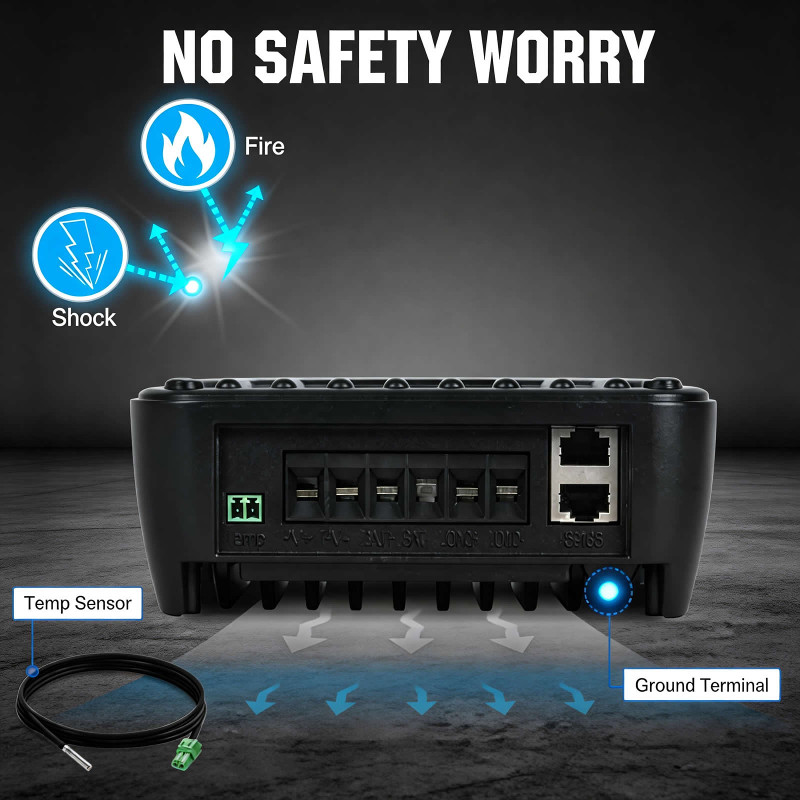 Aluminum 40A MPPT Solar Charge Controller 12V/24V Battery Regulator Self Cooling