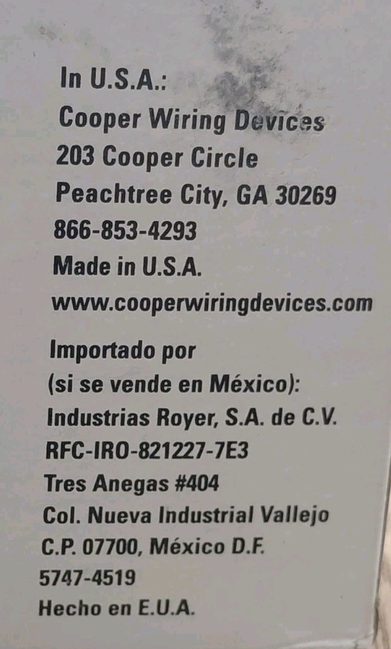 10-Pack Cooper 1107V Ivory Decorator Receptacle Duplex Outlet NEMA 2 Pole 3Prong