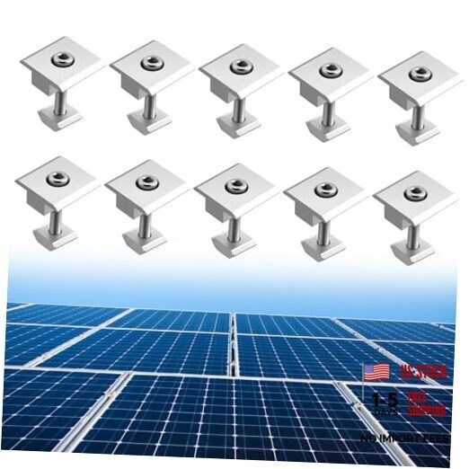 10pcs Solar Panels Centre Clamps, Aluminium T-Shaped Mid Clamps 35mm( 1.38″)
