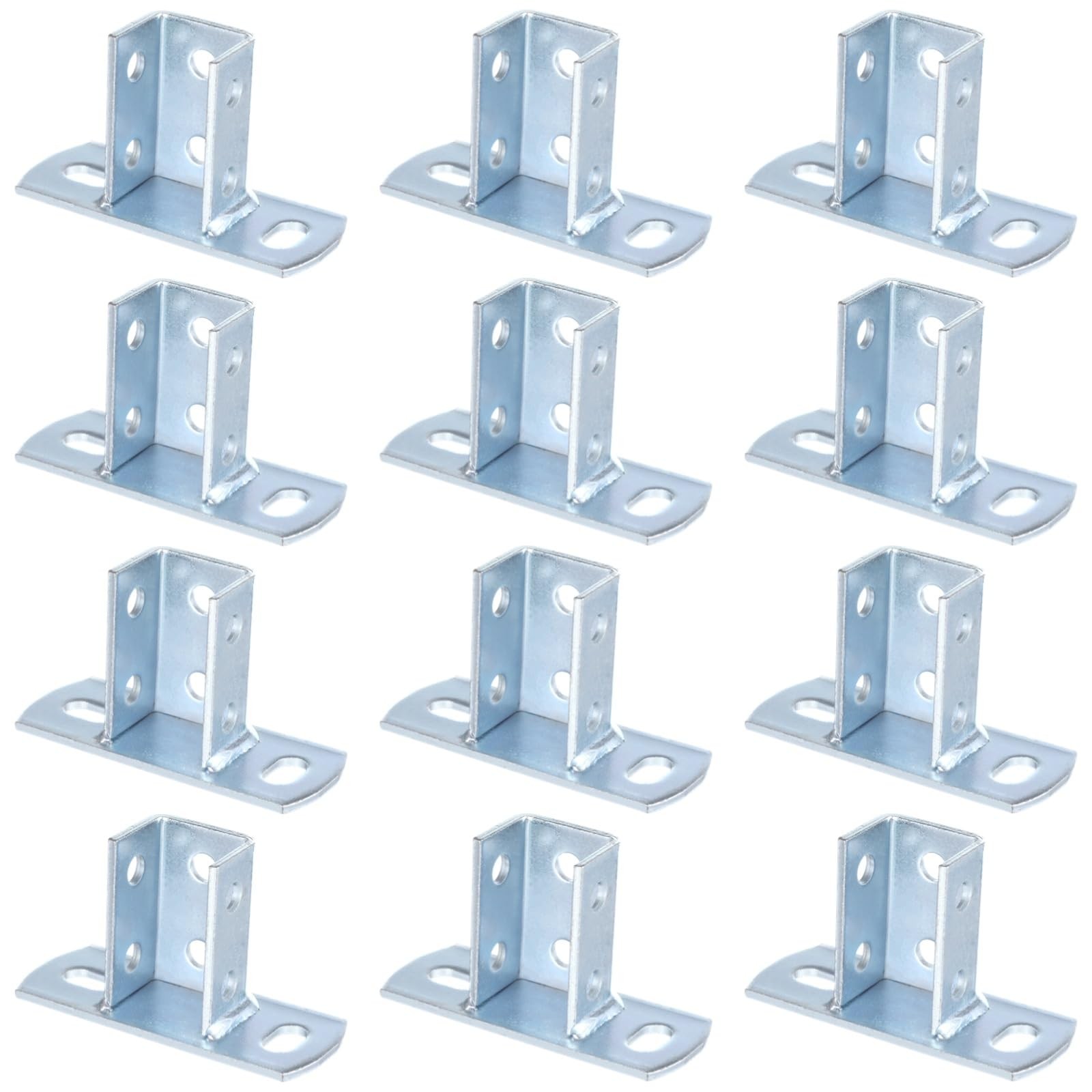 12 PCS Strut Post Bases, 2 Slotted Holes U Post Base for 1-5/8 Inches Square Sin