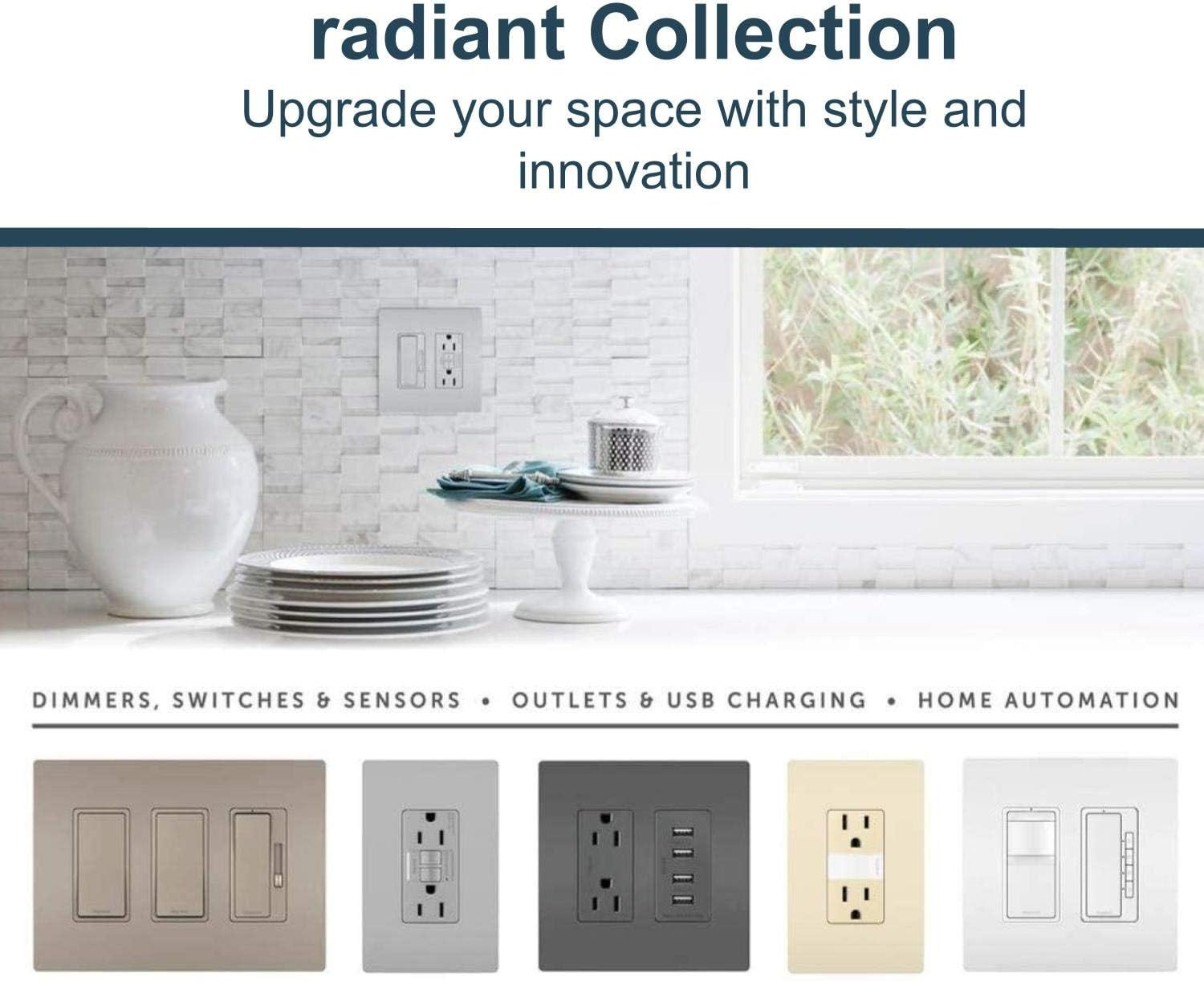 Legrand Radiant NTLFULLWCC6 Full Adjustable LED Night Light Outlet, for Hallways