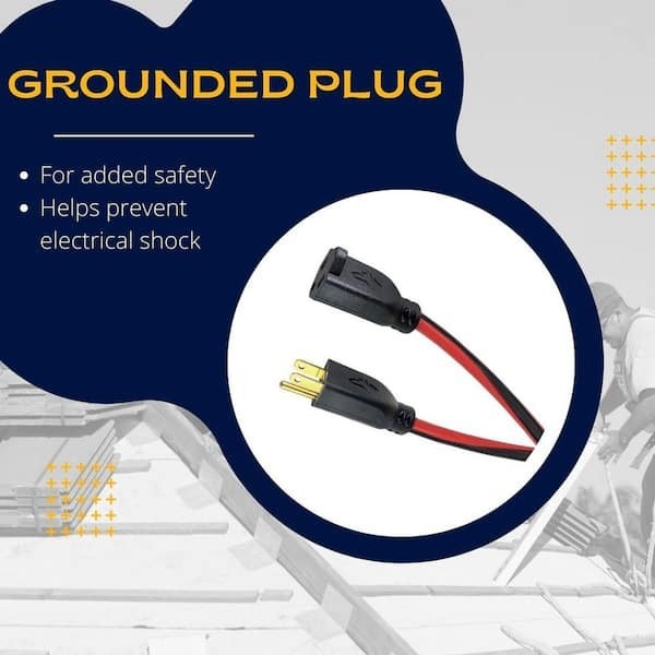 100 ft. 14/3 Medium Duty Indoor/Outdoor Extension Cord, Red/Black