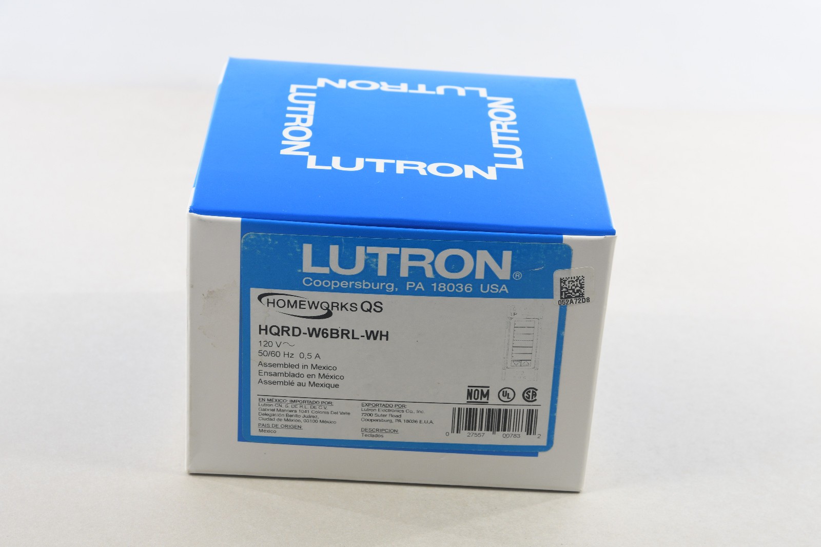 Lutron Homeworks QS HQRD-W6BRL-WH 6 Button Keypad w/ Raise Lower – White