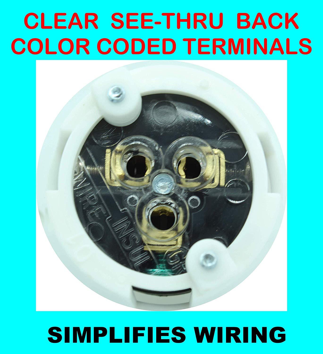 White Power Inlet Plug Panel Charge Port 15A 125V RV Shore Boat Shed Trailer