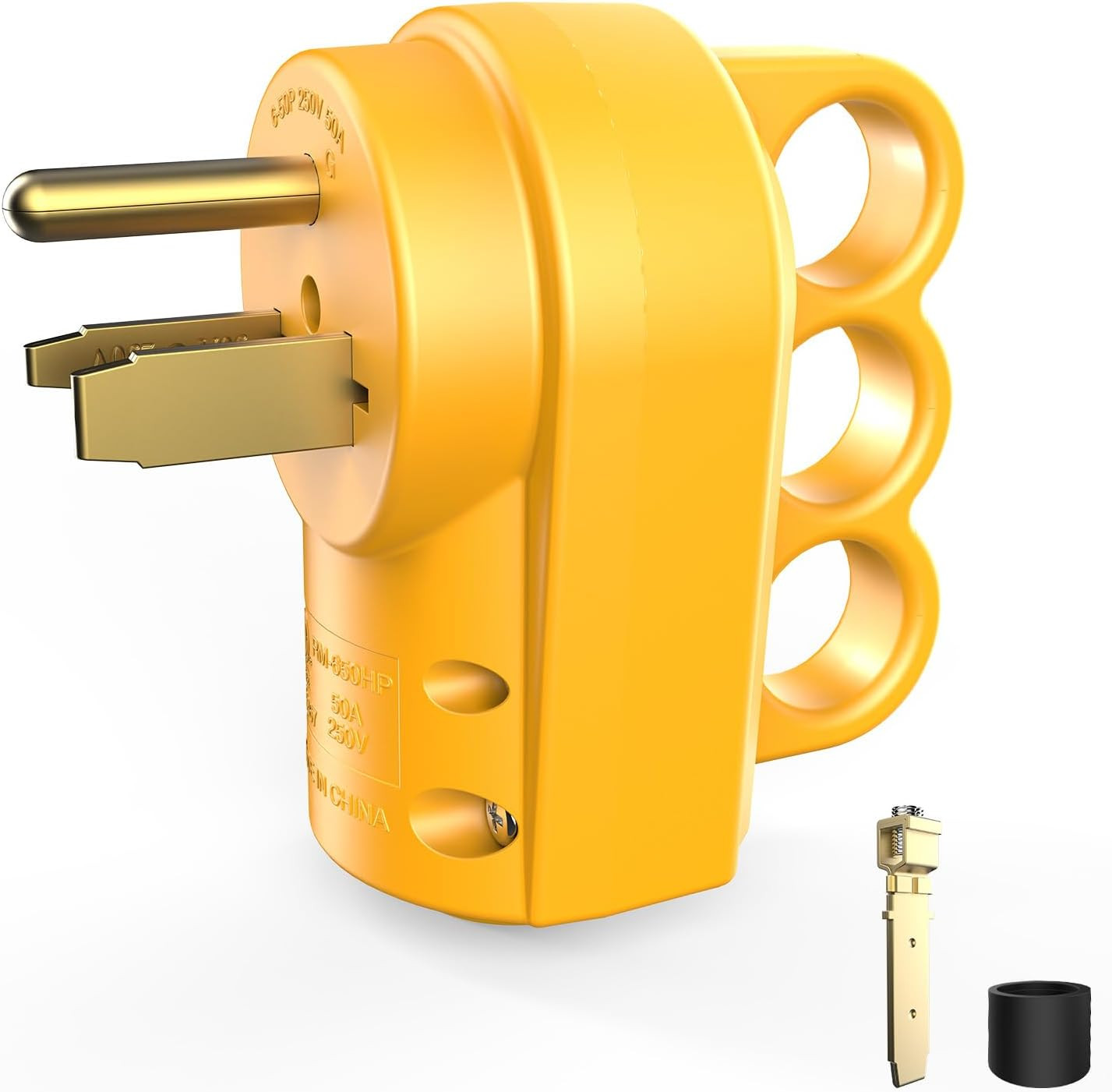 Welder Plug 50 Amp NEMA 6-50P Replacement Male Plug Heavy Duty Yellow ETL Listed