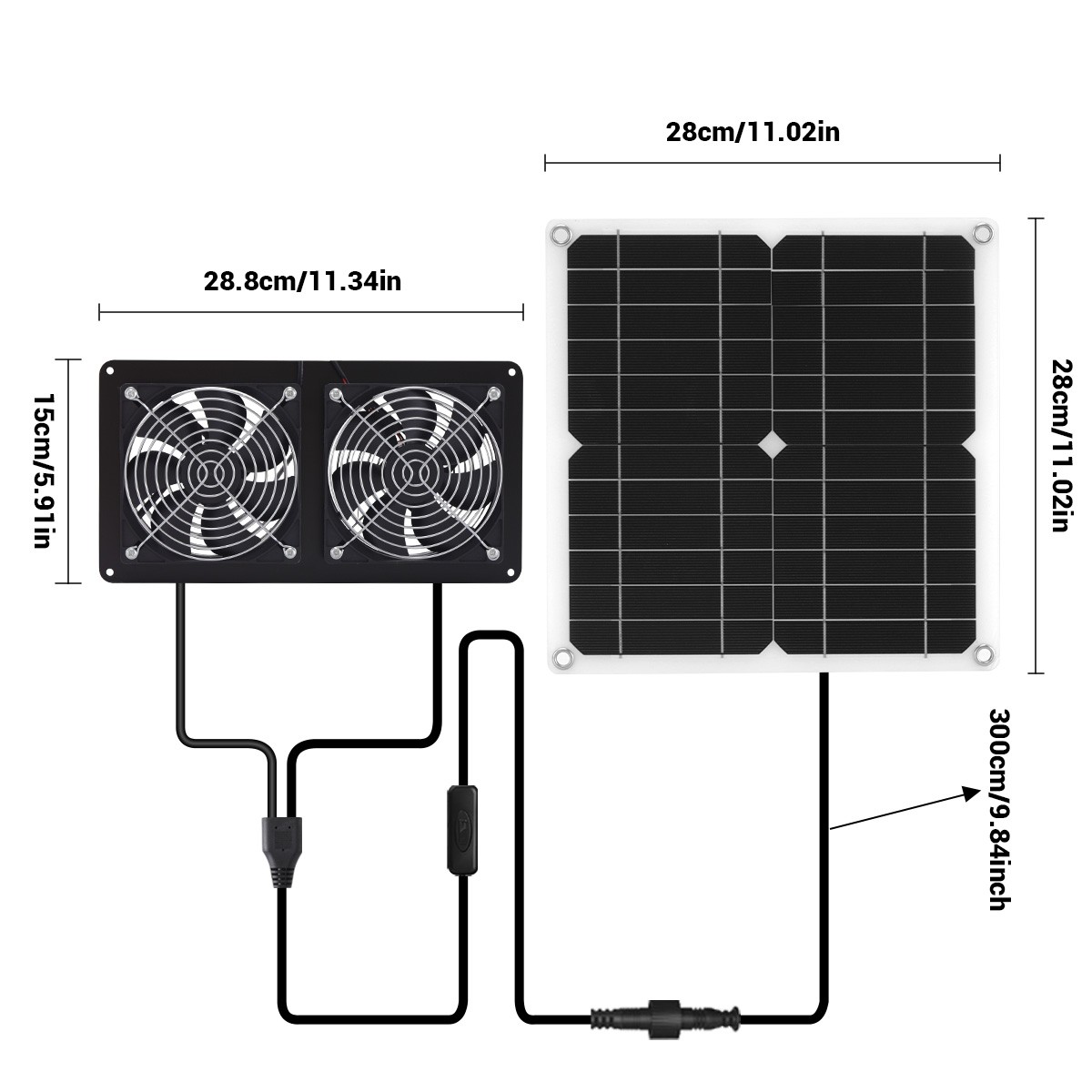 15W Solar Powered Fan/Solar Exhaust Fans for Outside/Solar Greenhouse Fan/Solar