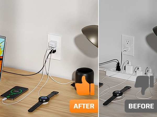 DEWENWILS 15A GFCI Outlet with USB A & C 4.8A Charger Tamper Resistant ETL