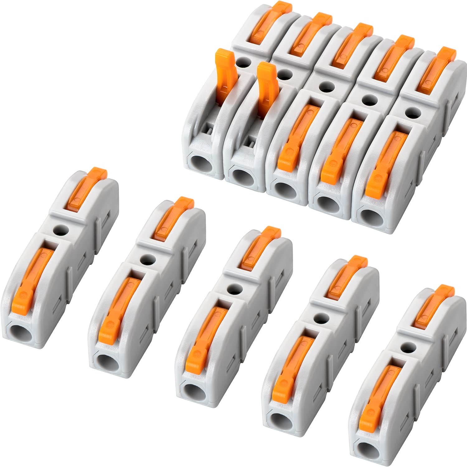 GKEEMARS 50 Pcs Wire Connector, 1 Conductor Compact Splicing Orange