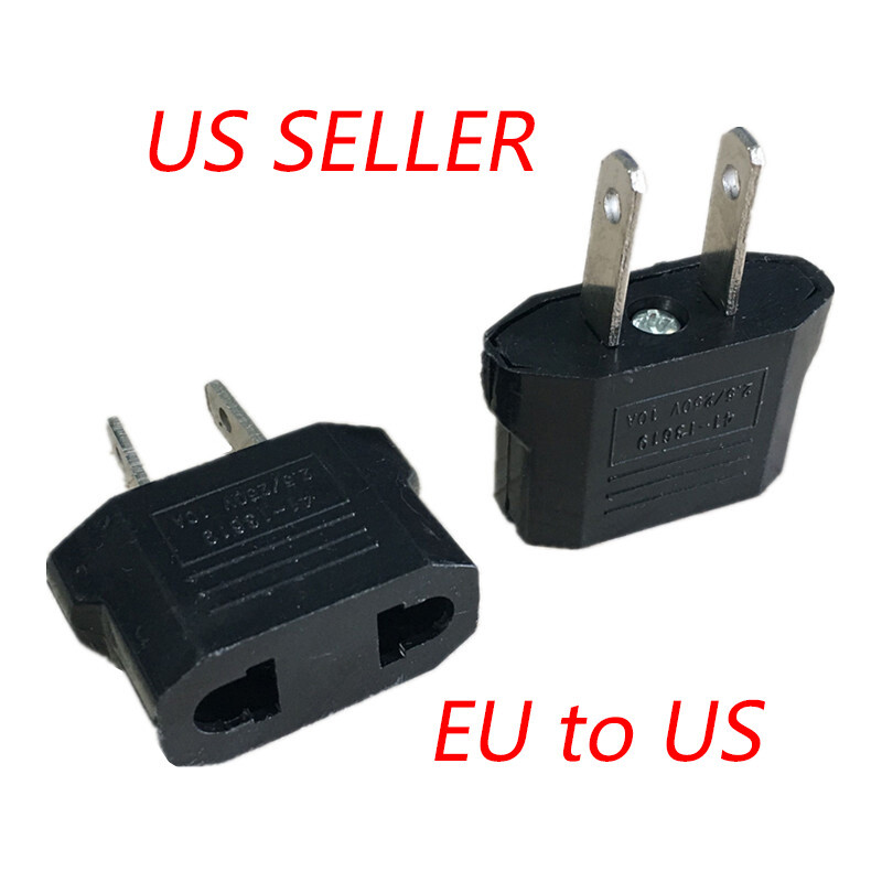 12 PCs 2-Prong European Round to American Flat Wall Outlet Plug Adapter