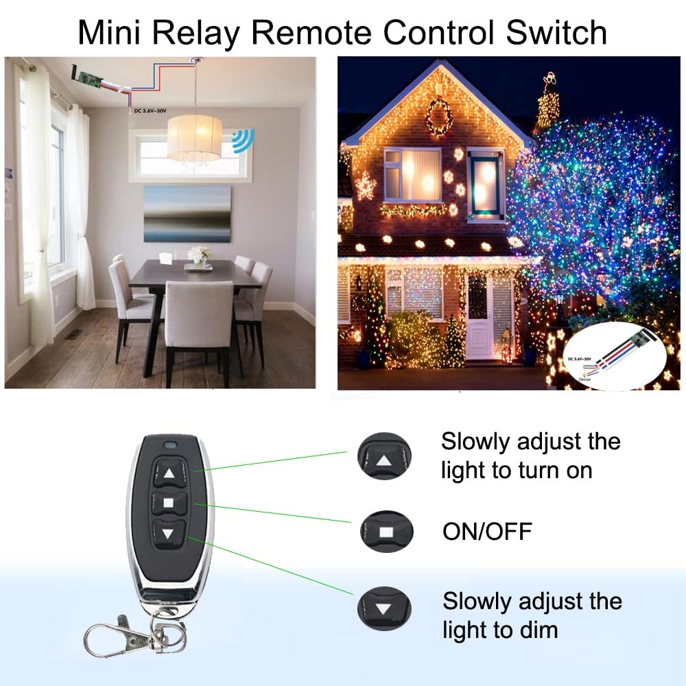 12V Remote Control Light Switch DC3.6V/5V/12V/24V 3A Relay Mini Wireless Ligh…