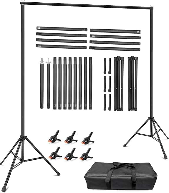 Hemmotop Backdrop Stand 10x8ft , Photography Background Stand for Parties