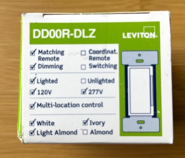 Leviton Decora Digital/Smart Dual Voltage Dimmer Remote (DD00R-DLZ)