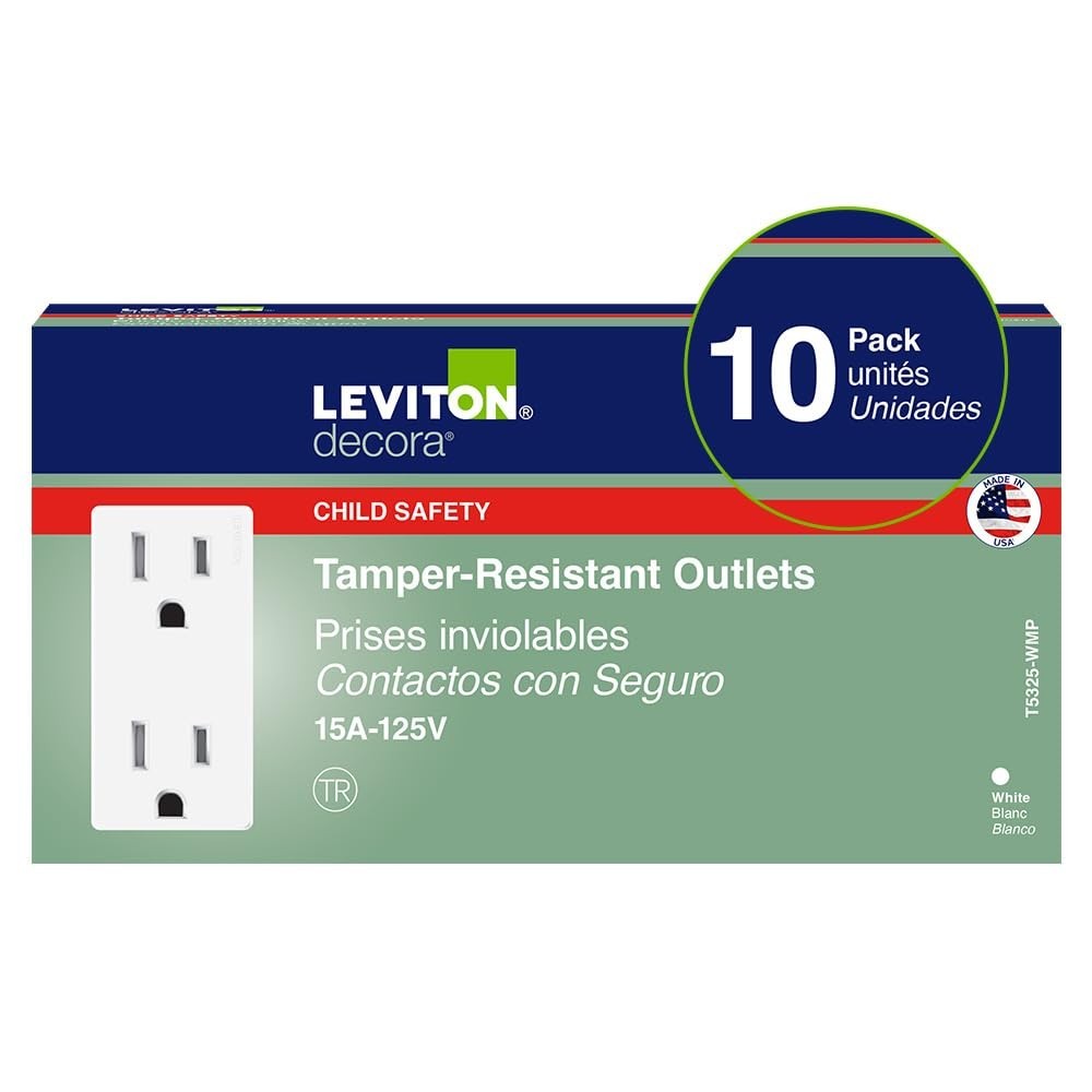 Reliable 10 Pack of 15 Amp Tamper-Resistant Duplex Outlets – Child Safe Design
