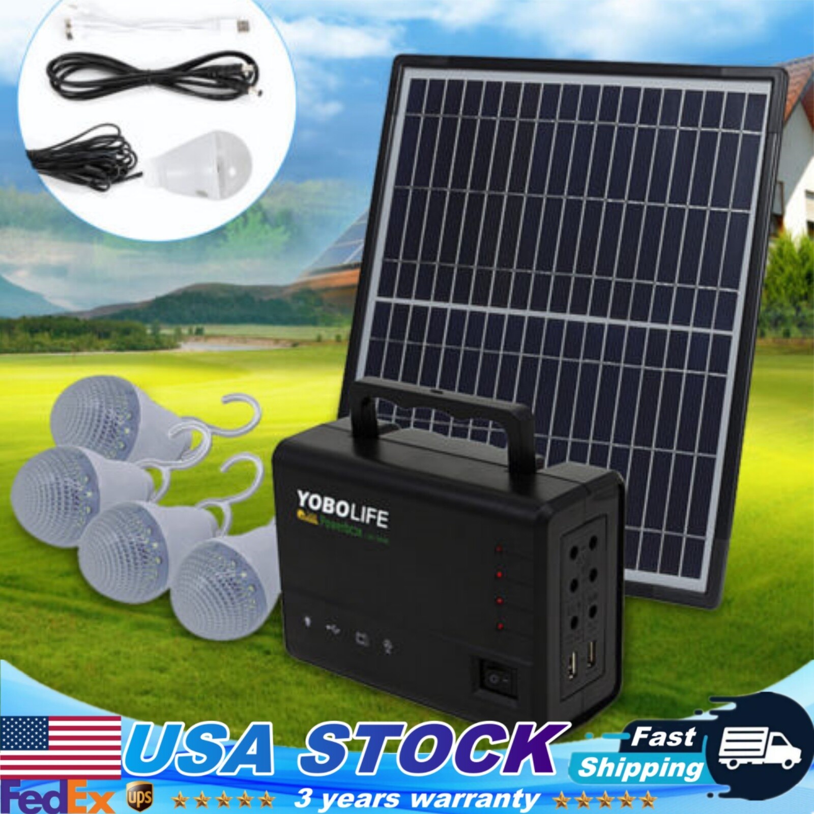 Portable Power Station with Solar Panel Outdoor Generator Power Supply for Home