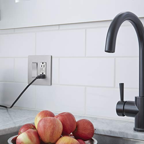 Silver Low Profile Wall Plate Modern Easy Install Scratch Resistant for Decor…