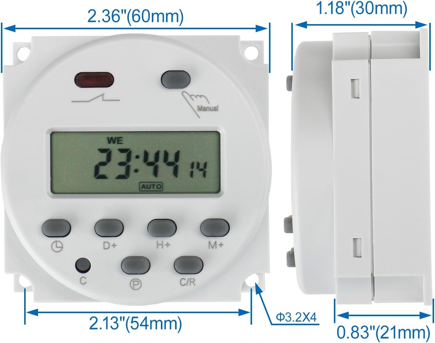 Time Switch Relay,Digital LCD Programmable Timer,12V DC/AC Input,200-250V 16A Ou