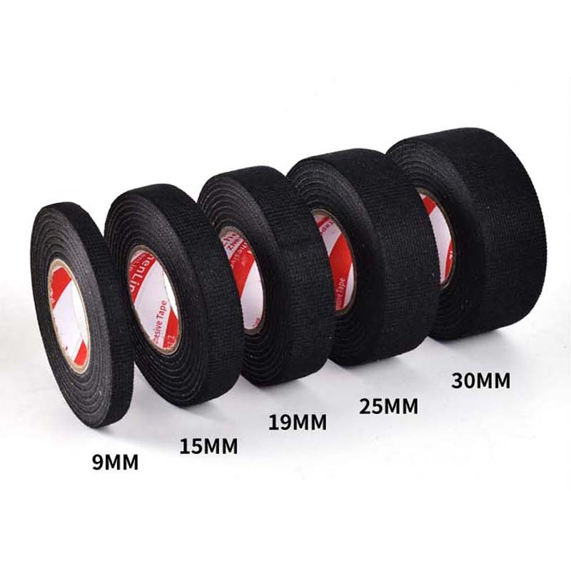 1/5x 15M Heat-Resistant Flame Retardant Tape Adhesive Cloth Tape for Car Harness