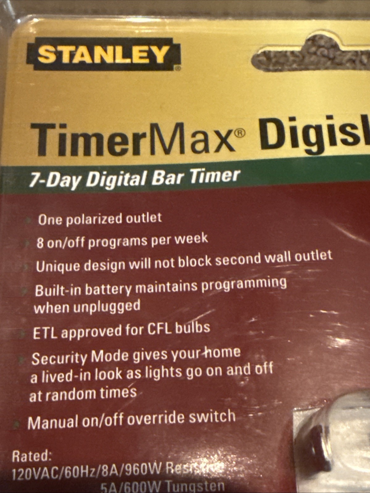Stanley TimerMax Digislim 2pk Slim Indoor Daily Digital Timer New