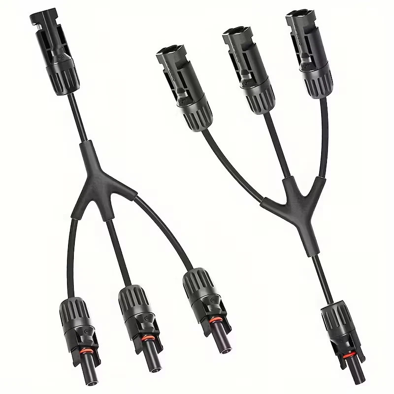 1 Pair Y Branch Solar Panel Cable Connector Waterproof Adapter 1to2 /1to3 /1to4