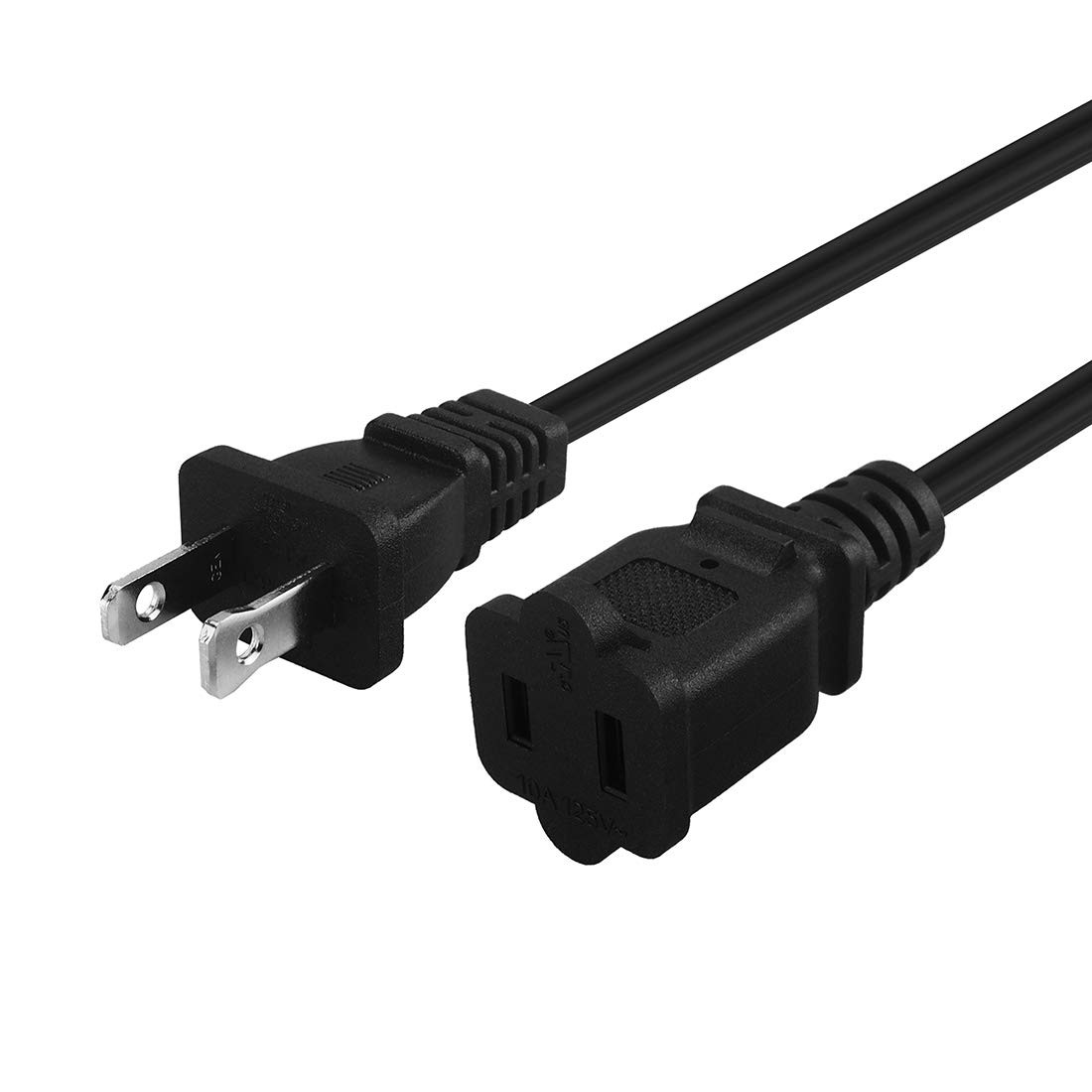 15-Feet Long Polarized US 2-Prong Male-Female Extension Power Cord Cable, 16A…