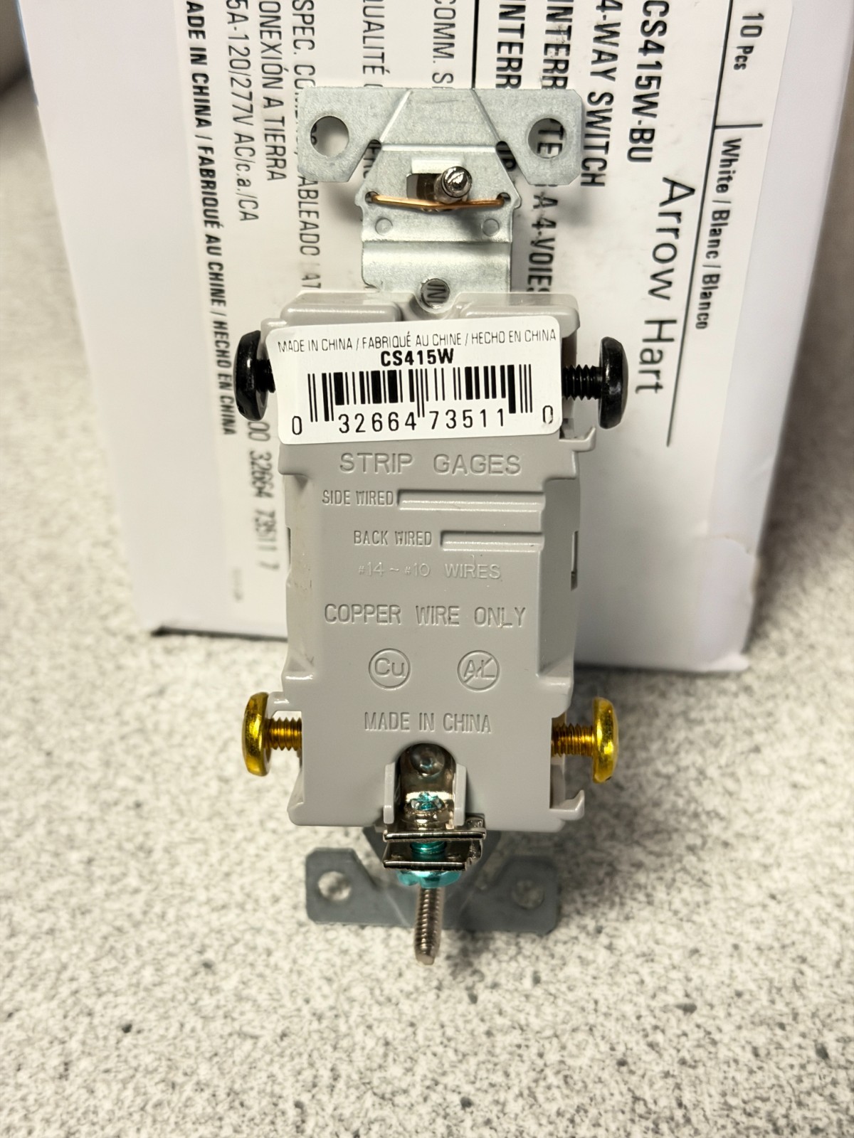 NEW LOT OF 10 Eaton CS415W White COMMERCIAL 4-Way Toggle Switches 15A 120/277V