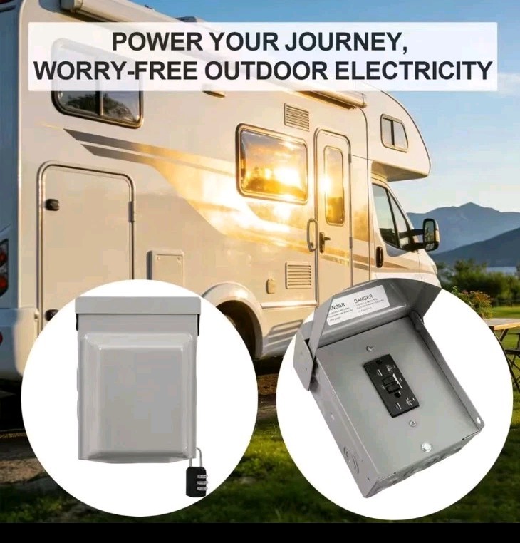 20 Amp Outdoor GFCI Outlet Box, 125V Weatherproof Lockable Electrical Panel with