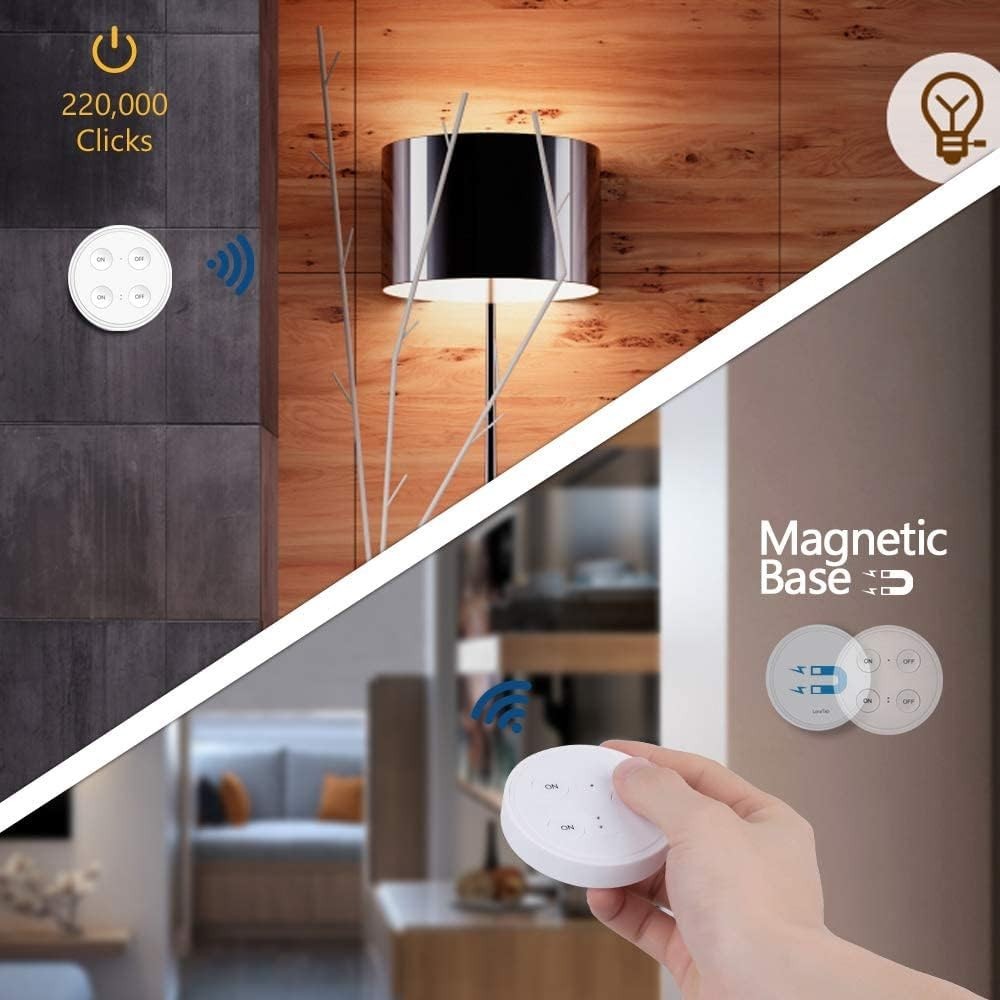 Wireless Outlet 2 Pack – Ergonomic Round Remote Comfort Grip! + Magnetic Wall…