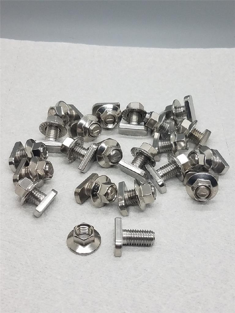 20 PACK M10 X 20mm (3/4″) SOLAR PANEL ROOF RACK T-BOLTS STAINLESS WITH NUTS