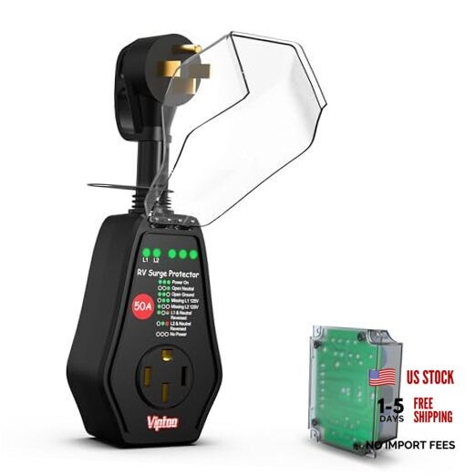 50A RV Surge Protector with Replaceable Module & Extra Module, LED and Module