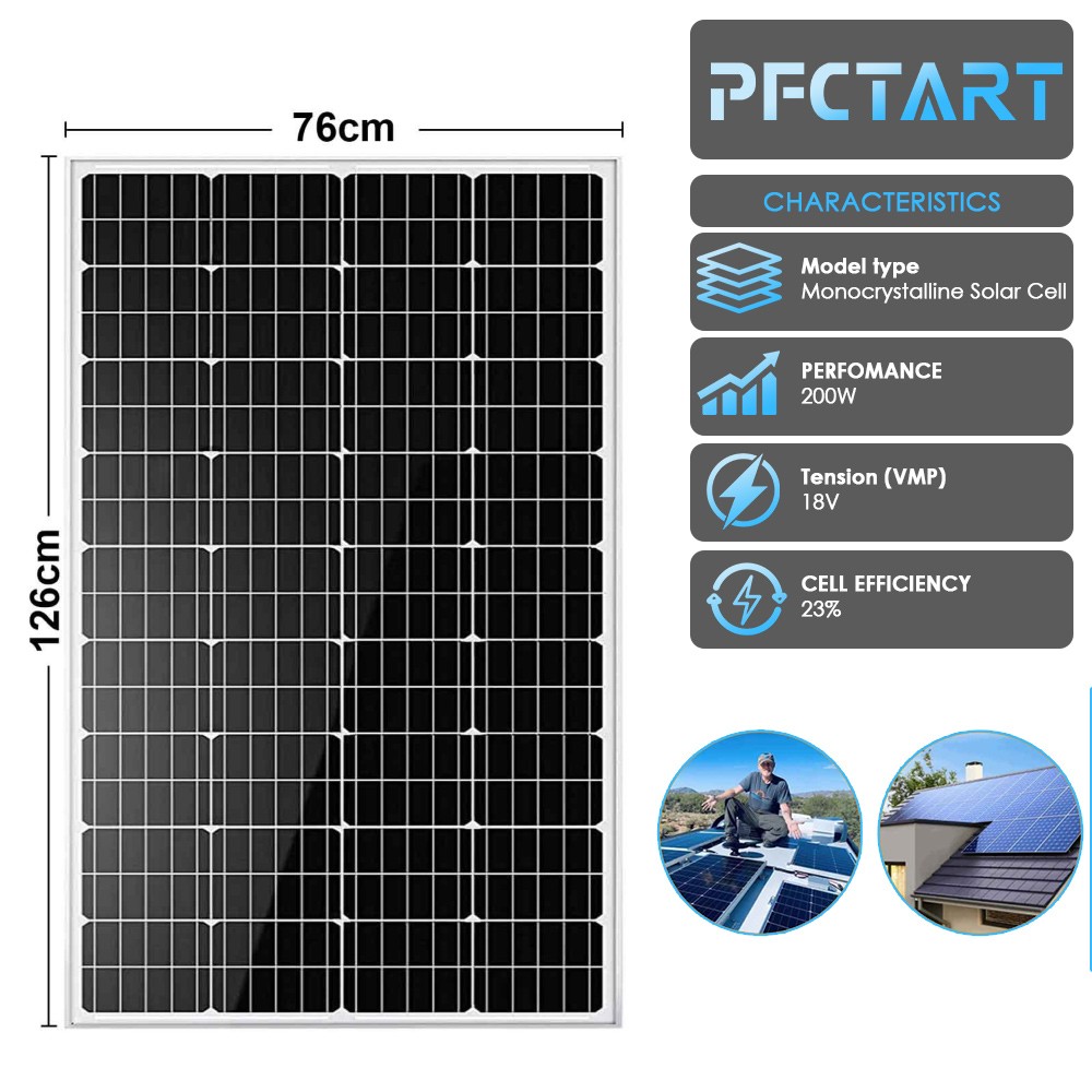 200W 400W 600W 800W 1000W 1200W Watt Solar Panel 12V Mono Home RV Off Grid Boat
