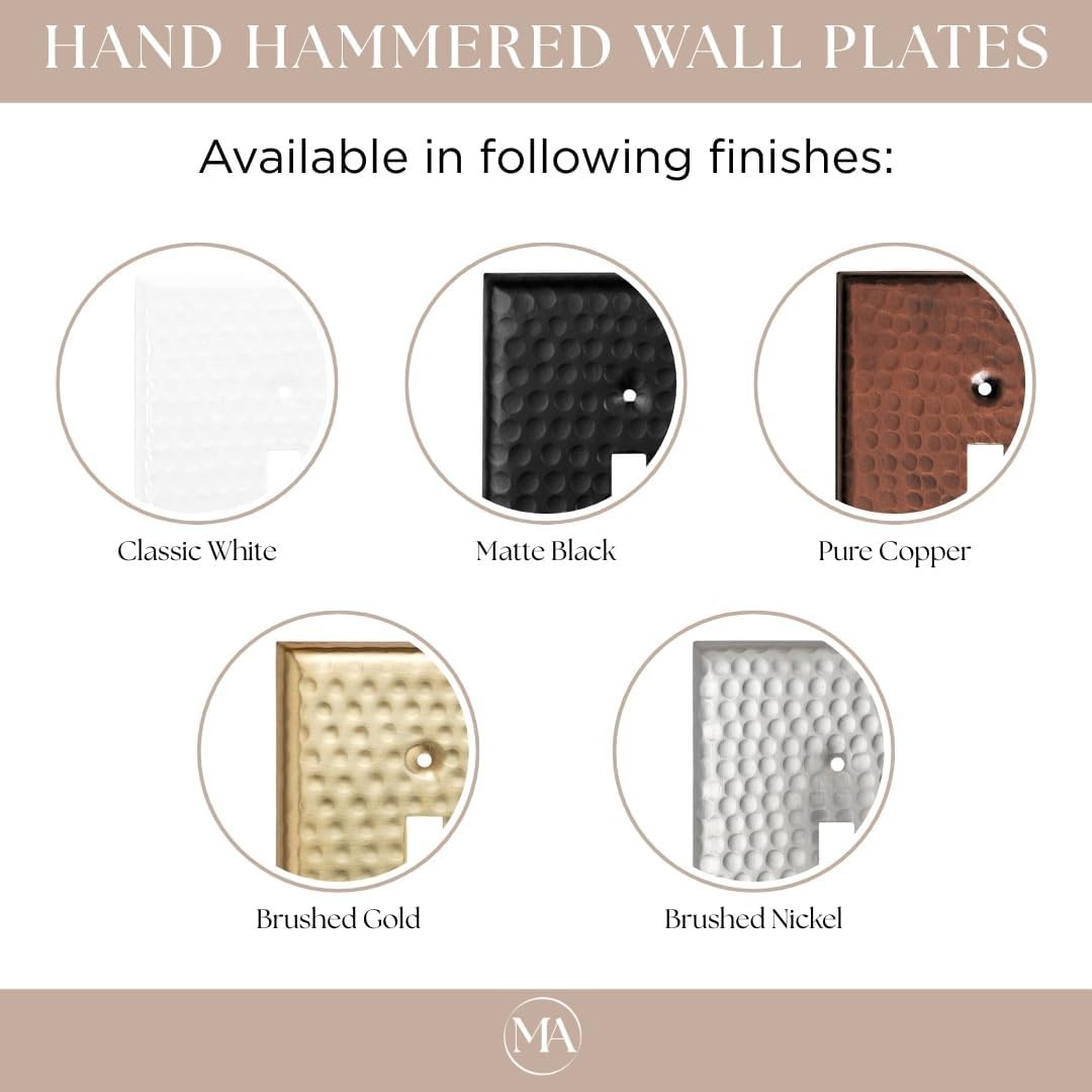 Brushed Gold 2-Gang Toggle Light Switch Cover Plate Pack, Decorative Wall Plates