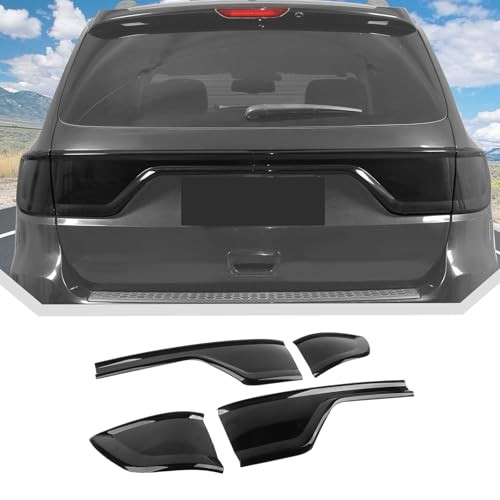 Smoked Black Tail Light Cover Guard Trim Fit for Dodge Durango 2014-2024