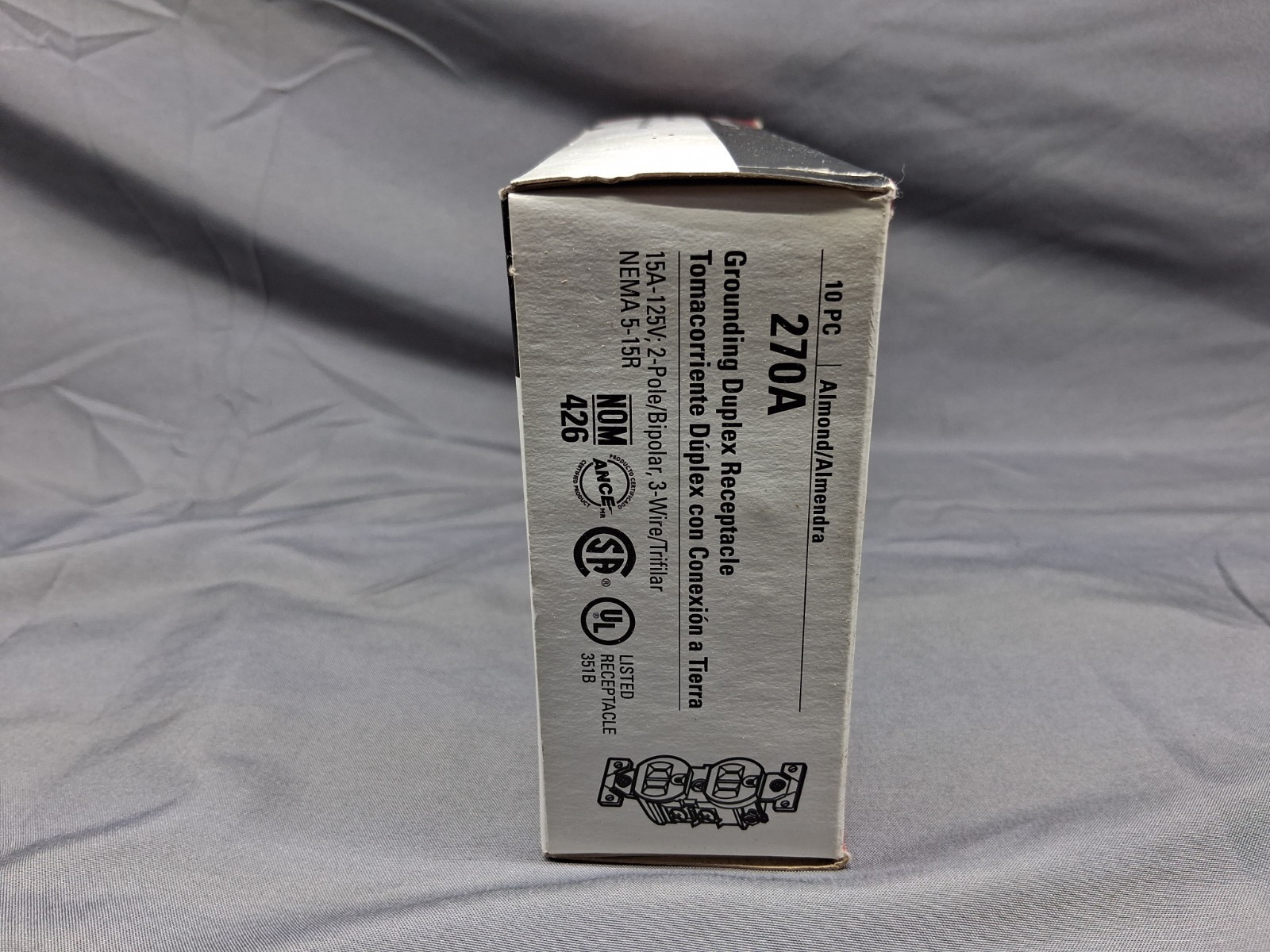 Cooper Grouding Duplex Receptacle 15A-125V 2 Pol 3 Wire 10 Piece Almond New