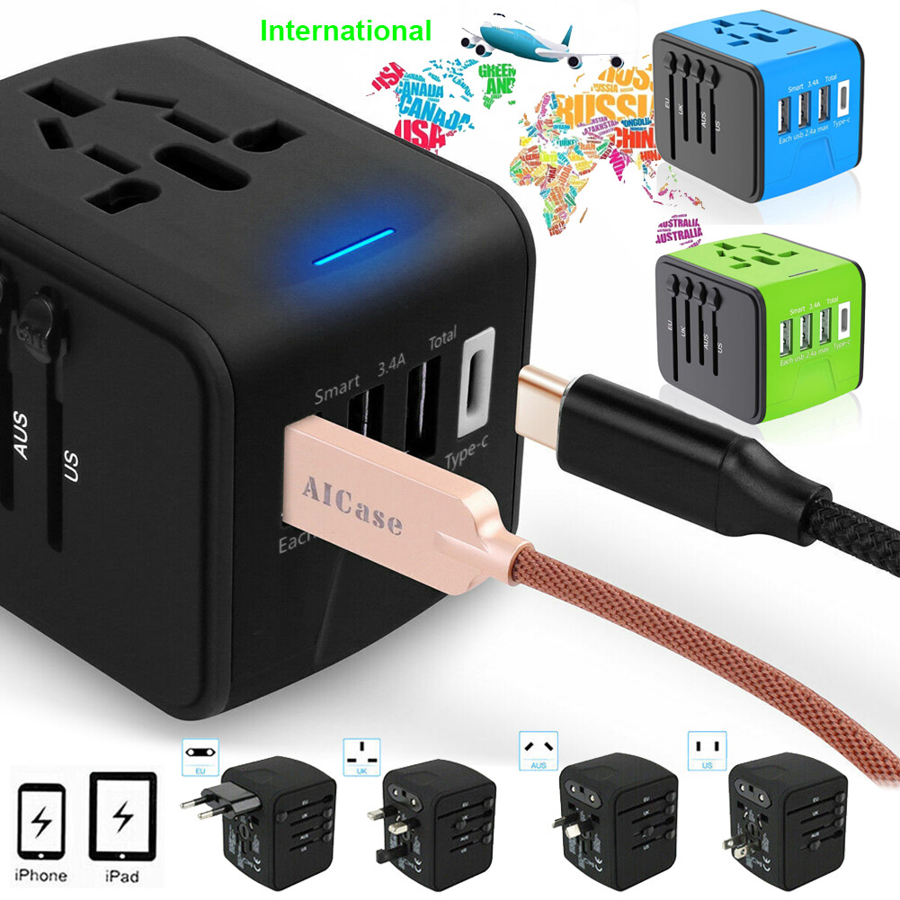International Travel Adapter Universal Converter USB Wall Charger AC Power Plug