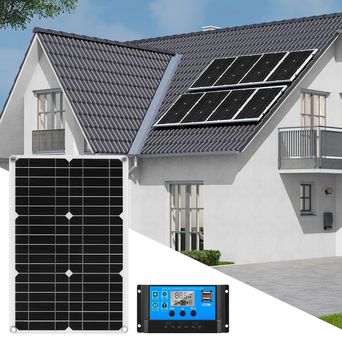 100W Watt Flexible Solar Panel 12V Mono Home RV Rooftop Camping Off-Grid Power