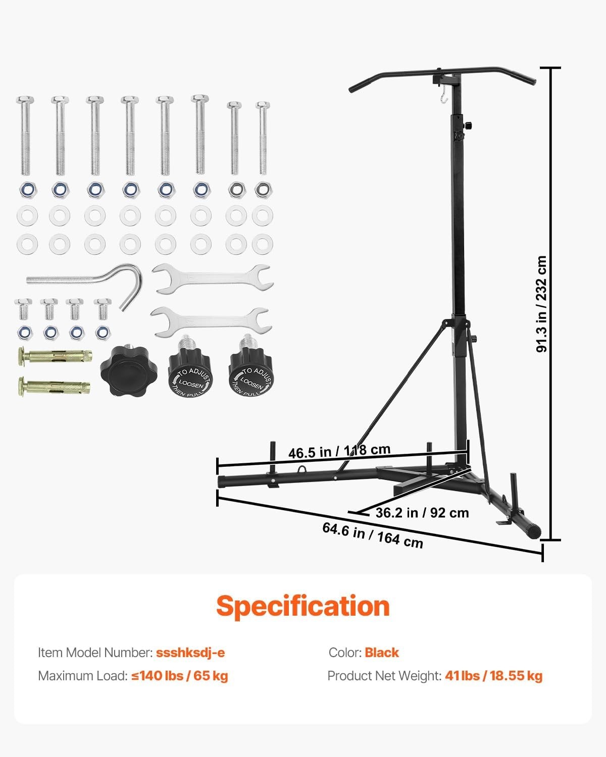 VEVOR Punching Bag Stand, Steel Heavy Duty Workout Training Equipment,…