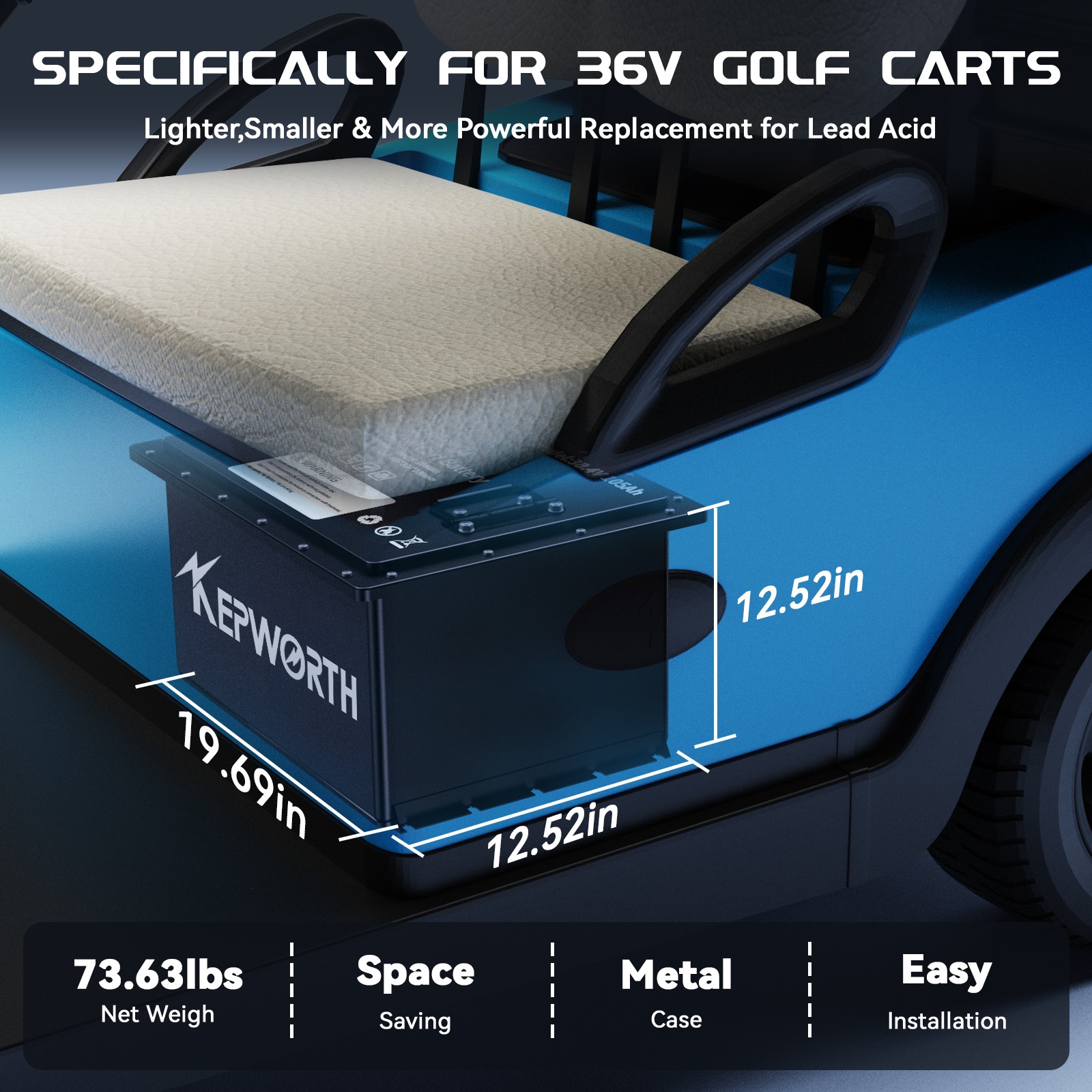 36V 105Ah Golf Cart LiFePO4 Lithium Battery 200A BMS A+Cells with 20A Charger