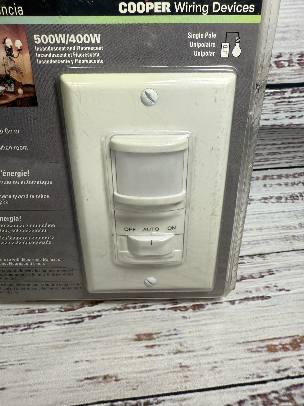 Cooper Stepup Occupancy Sensor K6109W-L – Manual On, Automatic On, Off Switch